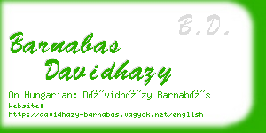 barnabas davidhazy business card